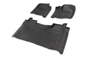 GMC Sierra 1500 Floor Mats - Front + Rear - Rough Country - Sure-Fit - '19-'24